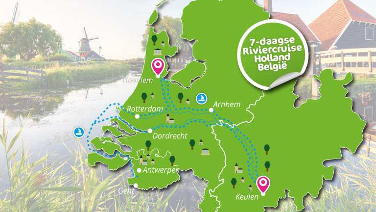 7 dagen Riviercruise - Noord/Zuid Holland en Belgische steden