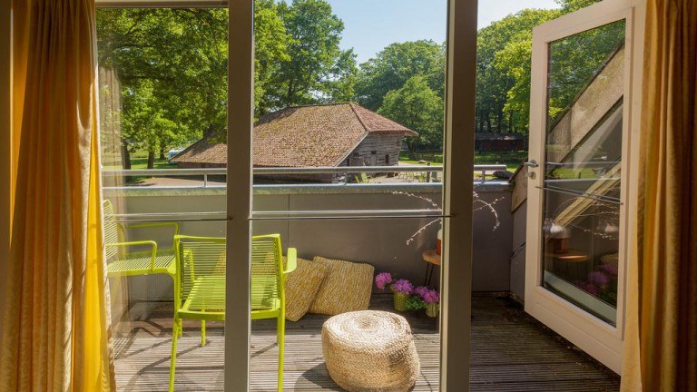 Terras 2-persoons appartement - Bed and Breakfast hoeve Springendal