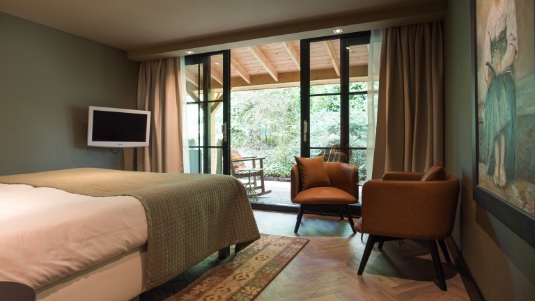 Komfortzimmer Dusche Terrasse (Wellnessgarten) – Van der Valk Hotel Apeldoorn – De Cantharel