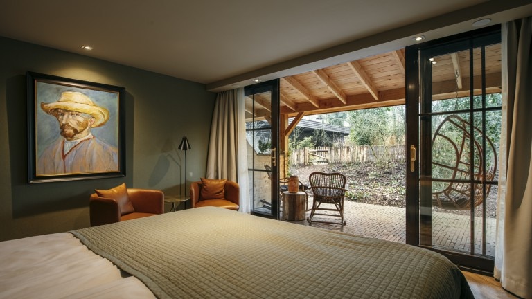 Komfortzimmer Dusche Terrasse (Wellnessgarten) – Van der Valk Hotel Apeldoorn – De Cantharel