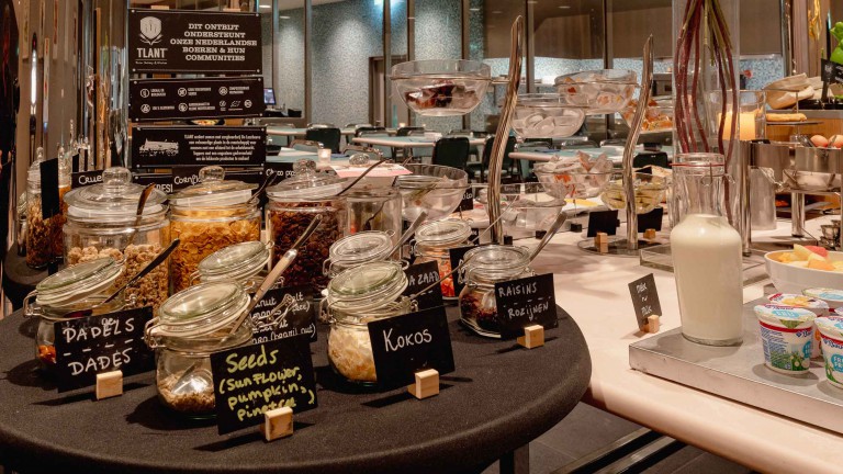 Ontbijt van Plaza Premium Grand Winston Rijswijk.