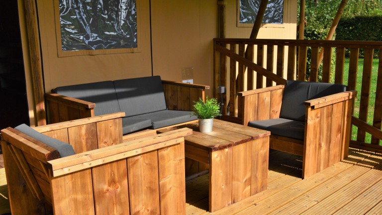Terrasse Safarizelt - Vakantiepark de Oude Molen