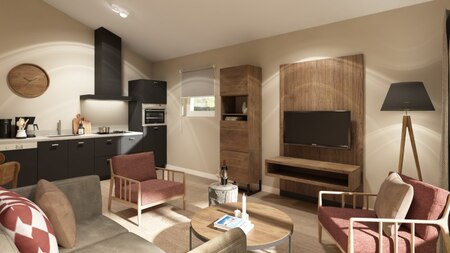 Woonkamer en keuken - Landal Arber