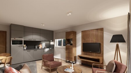 Woonkamer en keuken - Landal Arber