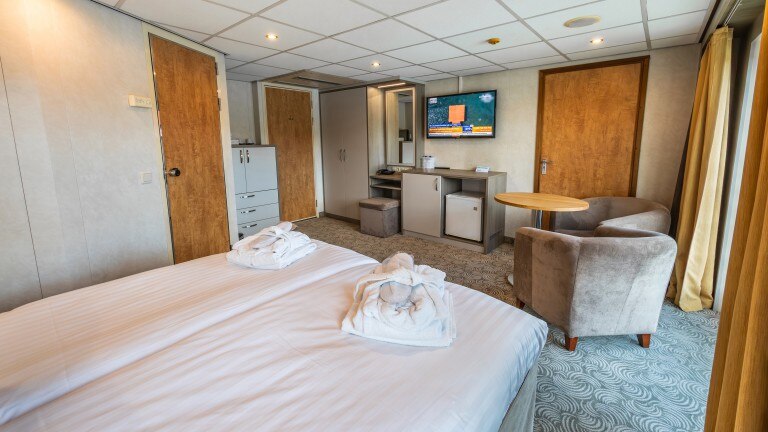 2-persoonshut suite bovendek - Riviercruise Passau en Donau klassiek