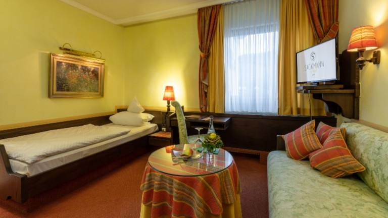 Charme eenpersoonskamer met balkon - Sackmann Genusshotel und spa resort